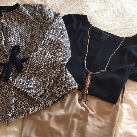 Navy blue & cream jacket - Picture 3 of 3